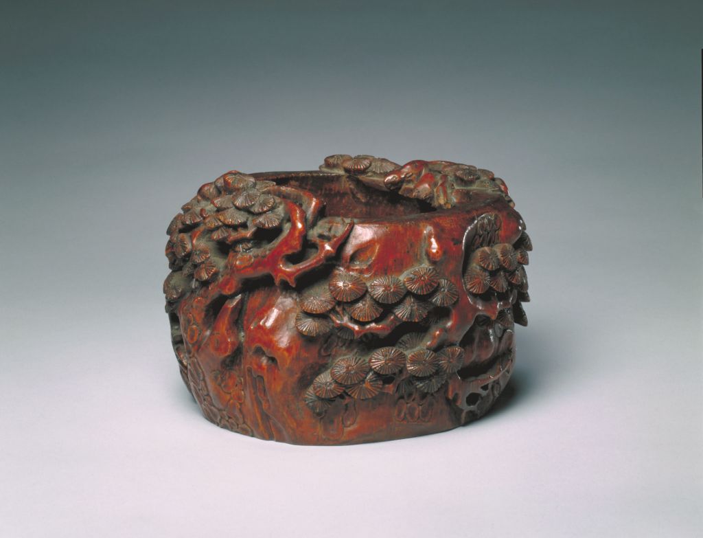 图片[1]-Bamboo root carving with pine pattern-China Archive